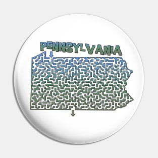 Pennsylvania State Outline Maze & Labyrinth Pin