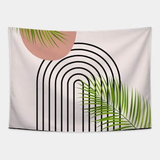 window with tropical leaf boho style Tapestry