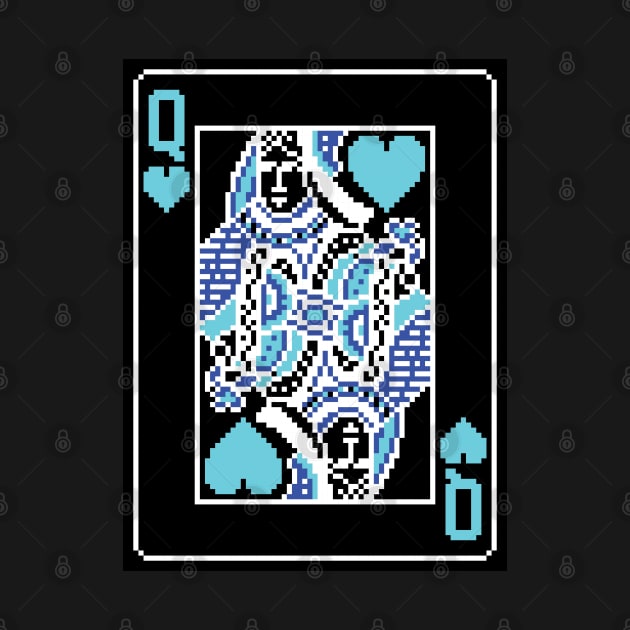 Queen of Hearts Pixel Art Bright Negative Mode by inotyler