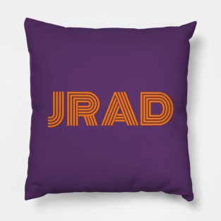 JRAD retro orange font Pillow