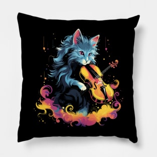 Turkish Angora Playing Violin Pillow