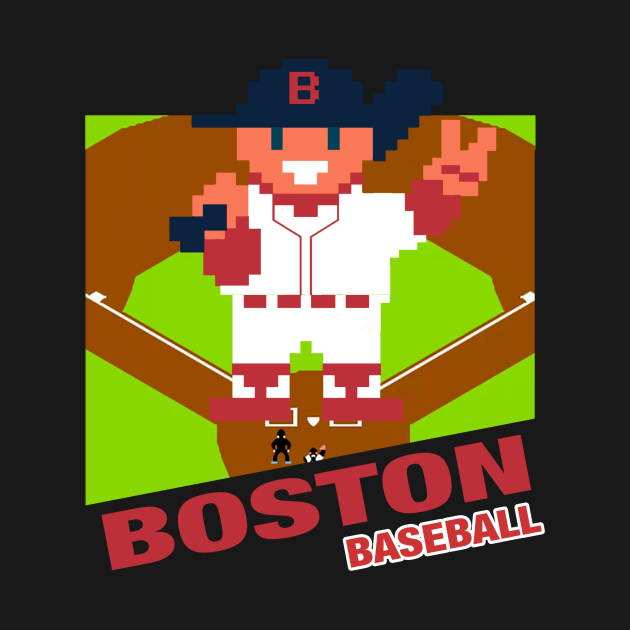 Boston Baseball 8 bit pixel art cartridge design - Boston Red Sox
