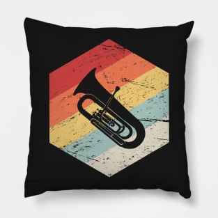 Retro Marching Band Tuba Icon Pillow