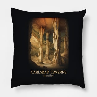 Carlsbad Caverns National Park Vintage Travel  Poster Pillow