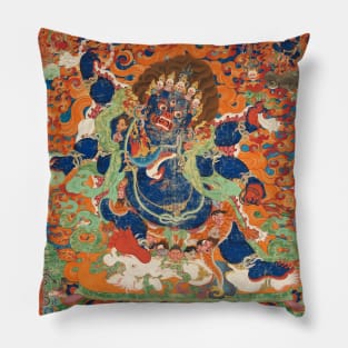 The Wrathful Protector Mahakala, Tantric Protective Form of Avalokiteshvara Pillow