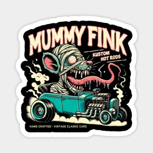 Rat Rod Creepy Cute Mummy - Retro Kustom Cars Classic Monster Magnet