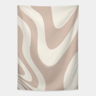 Beige Swirl Fluid Abstract Design Tapestry