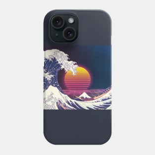 Vaporwave Outrun Great Wave Hokusai Design Phone Case