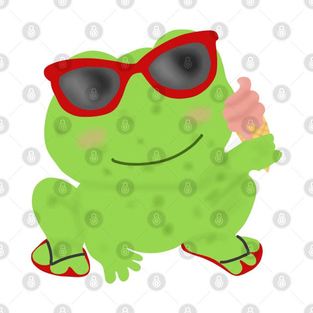 Frog with an ice cream by Becky-Marie