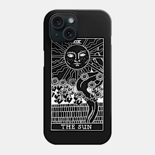 The Sun Tarot Black and White Phone Case