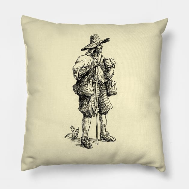 Man in Old Holland Style Pillow by Olekter