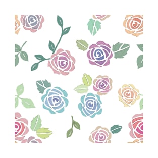 Pastel rose pattern T-Shirt