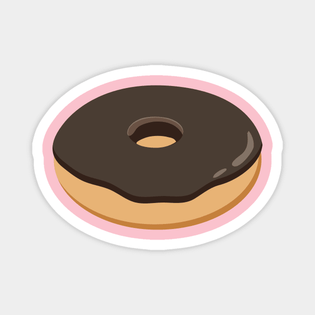 Simple Yummy Chocolate Glaze Donut Magnet by InkyArt