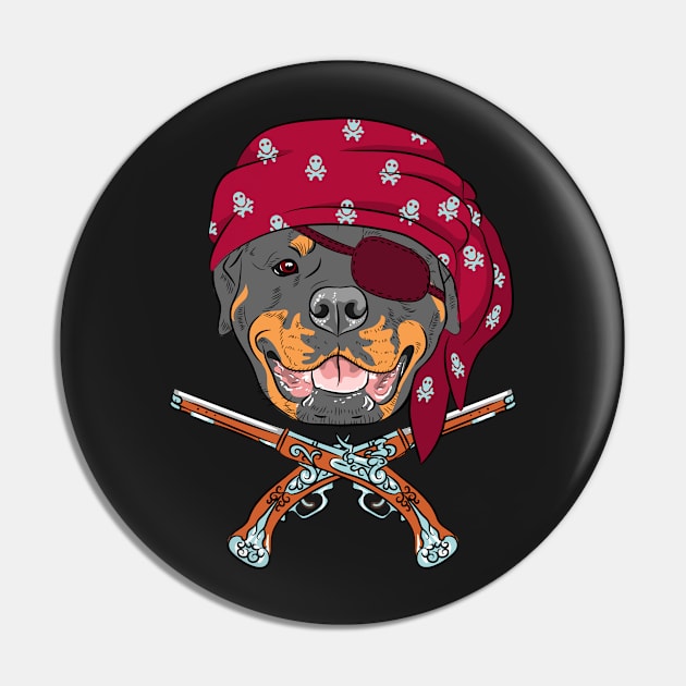 Dog Rottweiler Pirate Pin by kavalenkava