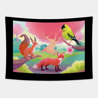 Woods Animals Tapestry