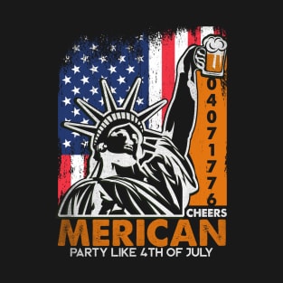 Cheers Merican | 4th Of July-Patriotic T-Shirt