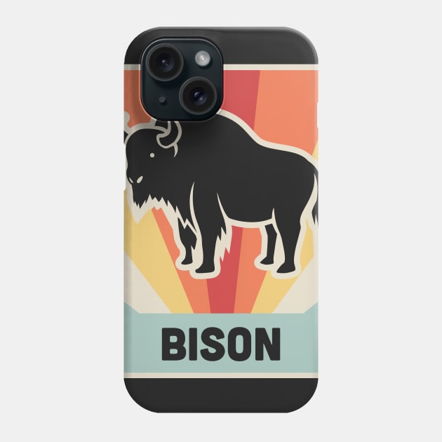 BISON - Vintage 70s Style Poster Phone Case by MeatMan