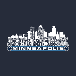 Minnesota Basketball Team 23 Player Roster, Minneapolis City Skyline T-Shirt