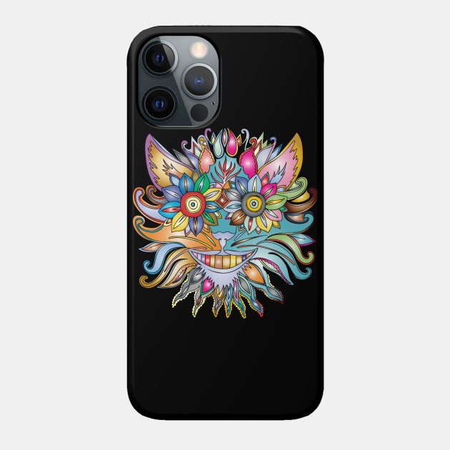Anthropomorphic Trippy Psychedelic Colorful Flower - Psychedelic - Phone Case