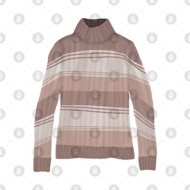 Brown stripped knit sweater by Becky-Marie