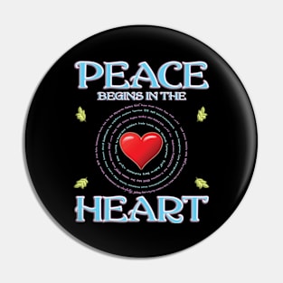 Peace Begins In The Heart - English Version Pin