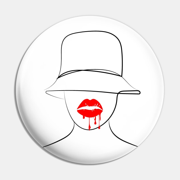 Women Red Lips Kisses Pin by MisqaPi Design