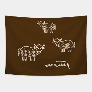 Tibetan Yaks - Light Tapestry