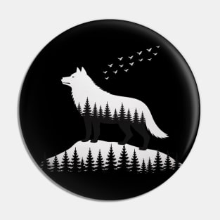 SIBERIAN CAT Forest Silhouette Pin