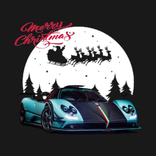 Pagani Zonda Merry Christmas Santa Sleigh Supercar Products T-Shirt