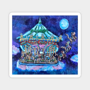 Whimsical Gallop of the Carousel Animals Magnet