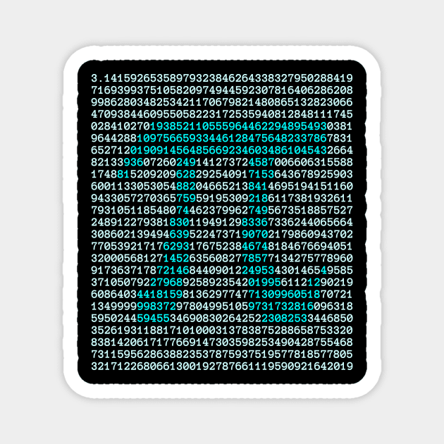 Math Pi Symbol and Digits - Irrational number for Pi Day Magnet by Science_is_Fun