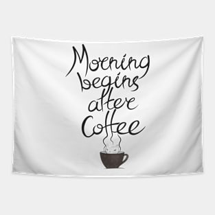 Morning Coffee Cat Tapestry
