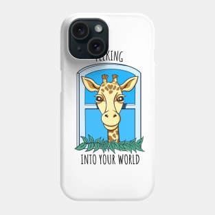 Cute Peeking Giraffe in the Window Phone Case