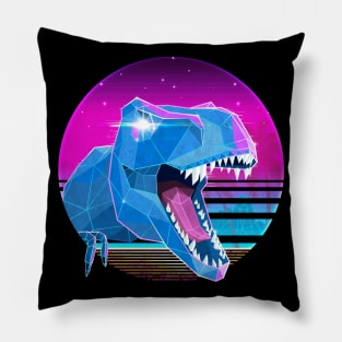 Rad T-Rex (Vaporwave Aesthetic) Pillow