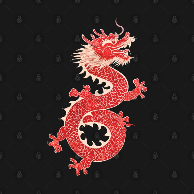 Chinese Dragon 7: Chinese New Year, Year of the Dragon  on a dark (Kicked Out) background by Puff Sumo