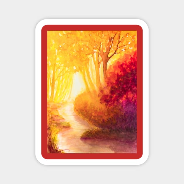 Autumn light landscape Magnet by redwitchart