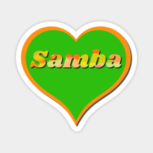 Samba heart in green and orange for samba dancers Magnet