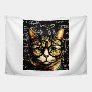 Einstein Smart Cat Tapestry