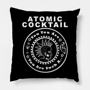 Atomic Cocktail white Pillow