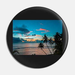 PALM TREE SUNSET ON THE SEA SHORE DESIGN Pin