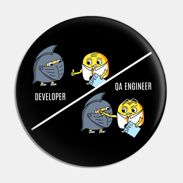 QA engineer evaluating a new design from a developer Pin by manwel_ds