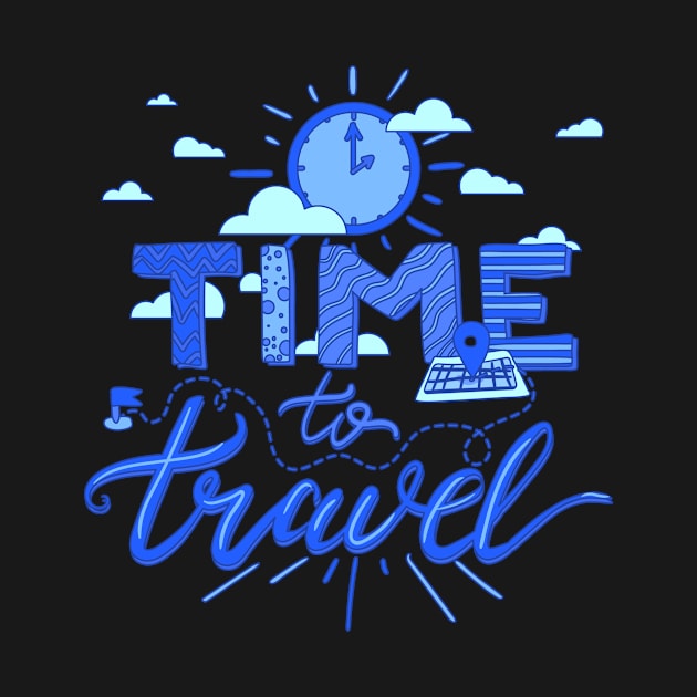 Time To Travel Blue by Usea Studio