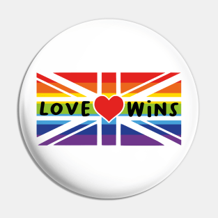 LGBTQA 'Love Wins' Union Jack Rainbow Pin