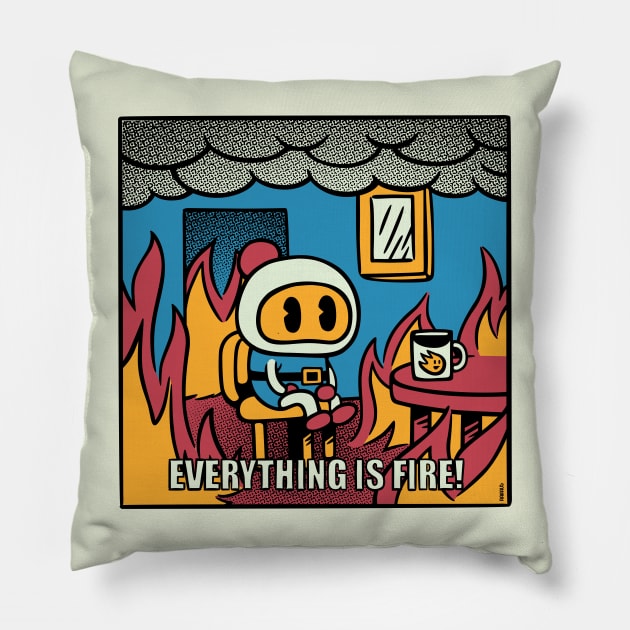 Bomber Everything Is Fire Pillow by raffaus