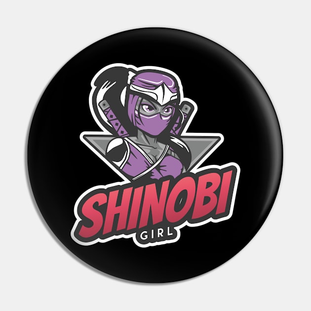 Purple Ninja Girl Pin by JettDes