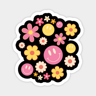 Trippy Happy Floral Vibes Tee! Magnet