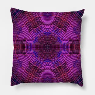 Weave Mandala Pink Purple and Blue Pillow