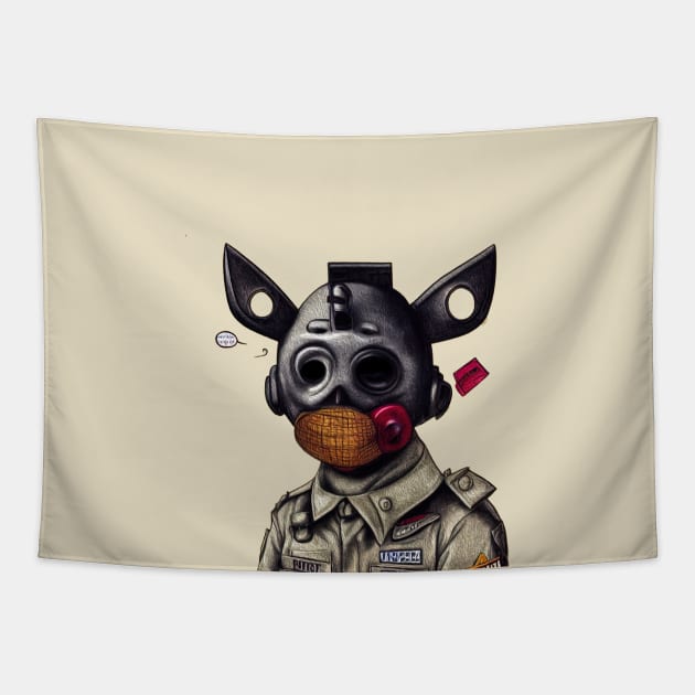 exhausted soldier Tapestry by ANW