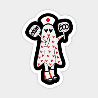 Boo Boo Crew Cute Nurse Ghost Costume Girls Funny Halloween Magnet