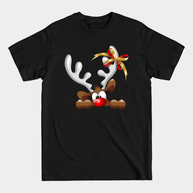 Disover Funny Christmas Reindeer Cartoon - Christmas Reindeer - T-Shirt